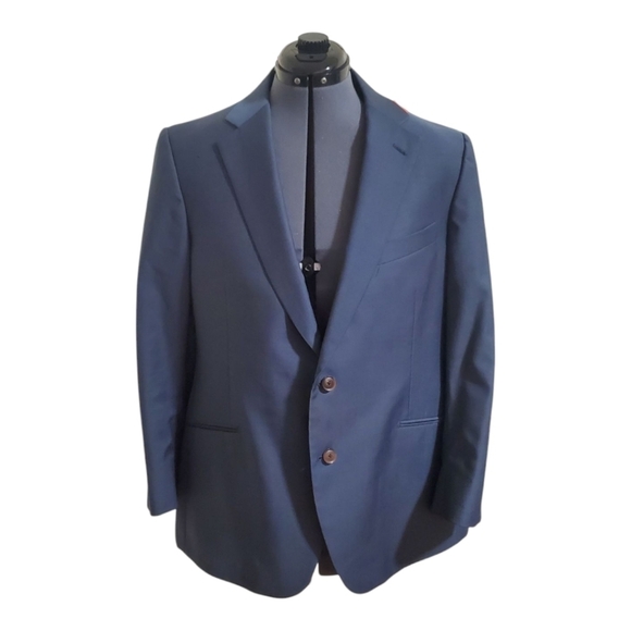 Bluelapel Mens Custom Blazer Blue/Gray Slim-fit 42R - Picture 1 of 11